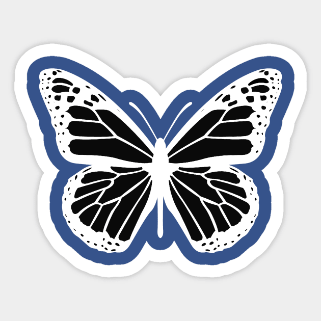 black and white butterfly 1 Sticker by vaeiolo